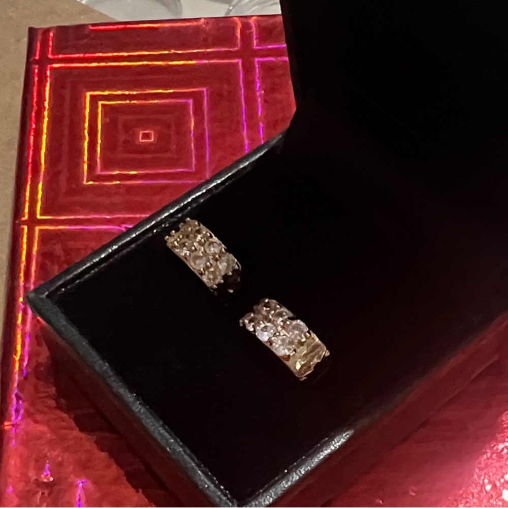 Sparkling Gold and Silver Crystal Earrings